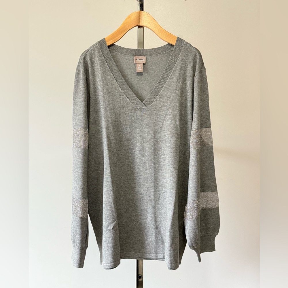 Chico's... APPAREL
BURNOUT V NK PUFF LS PO
PULLOVER FASHION
MYSTIC GRAY HEATHER